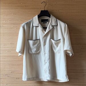 Abercrombie & Fitch Cream Short Sleeve Button Down Shirt